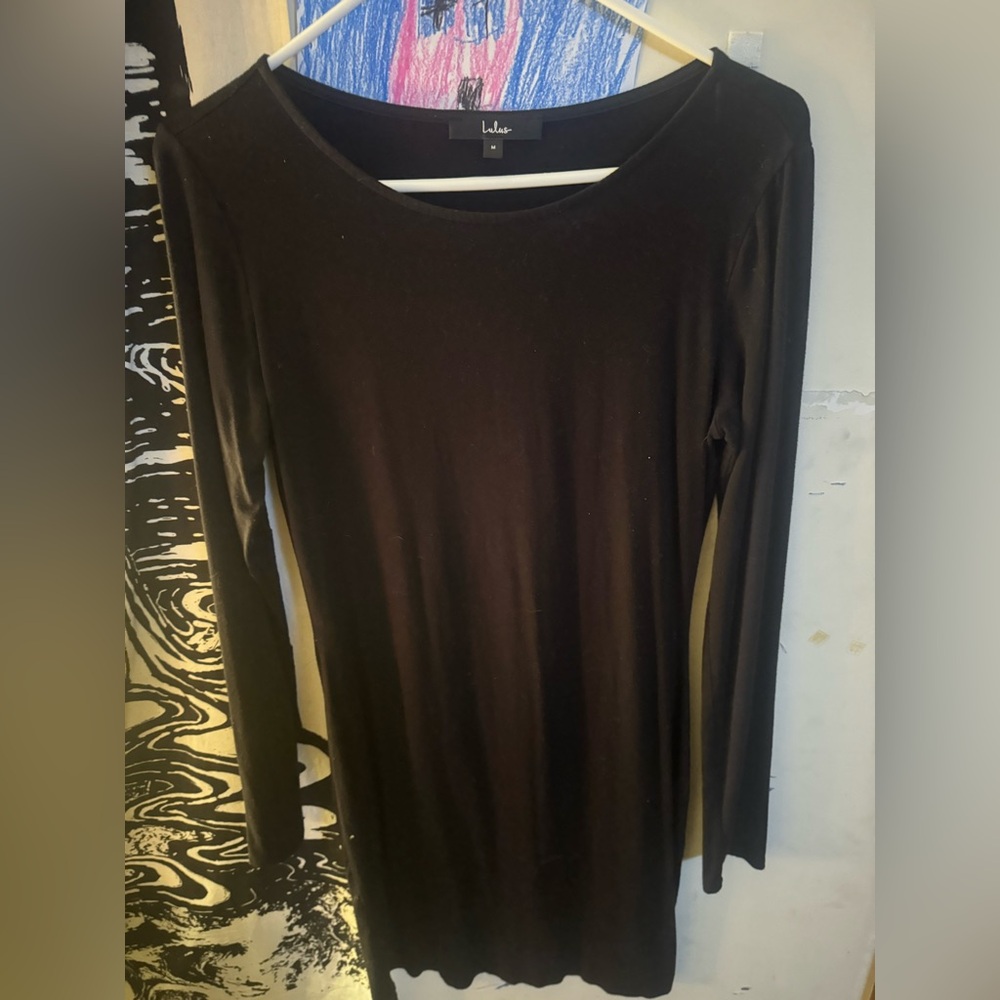 Lulu's Black Long Sleeve Dress